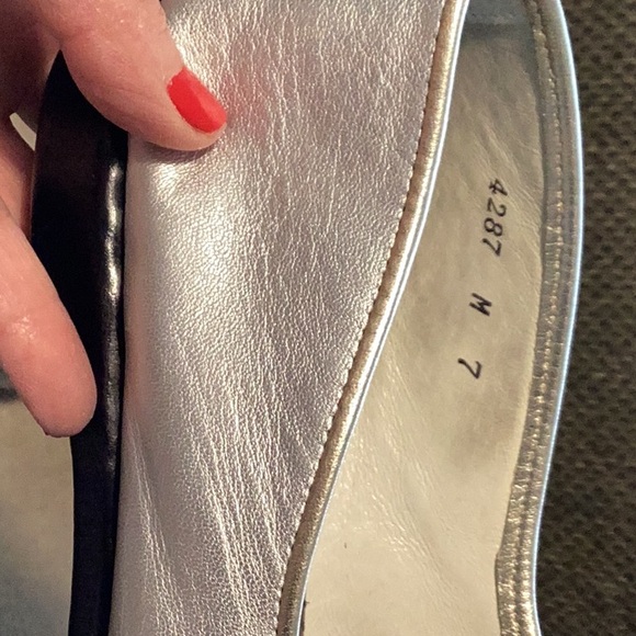 Belgian Shoes.  Silver with gold trim. Good condition. - Picture 4 of 4